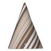 Neutrales erdige Streifenmuster-Design Partyhütchen (Rechts)