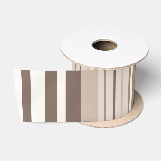 Neutrales erdige Streifenmuster-Design Satinband (Spule)