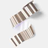 Neutrales erdige Streifenmuster-Design Satinband (Rückseite)