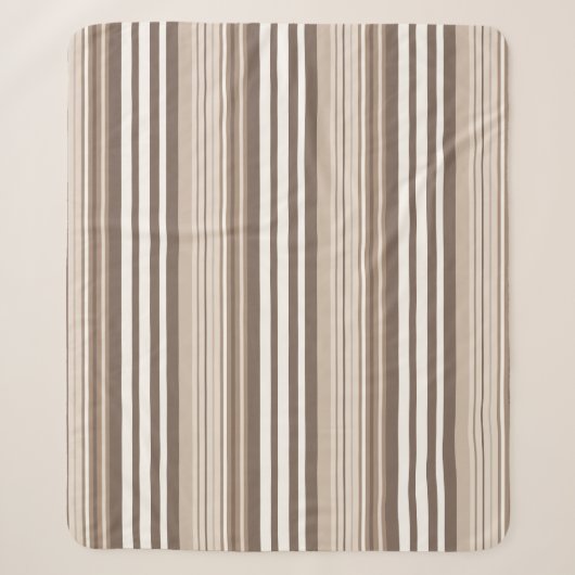 Neutrales erdige Streifenmuster-Design Sherpadecke (Vorderseite)