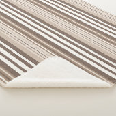 Neutrales erdige Streifenmuster-Design Sherpadecke (3/4)
