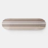 Neutrales erdige Streifenmuster-Design Skateboard (Horizontal)
