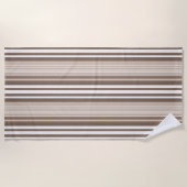 Neutrales erdige Streifenmuster-Design Strandtuch (Vorderseite)