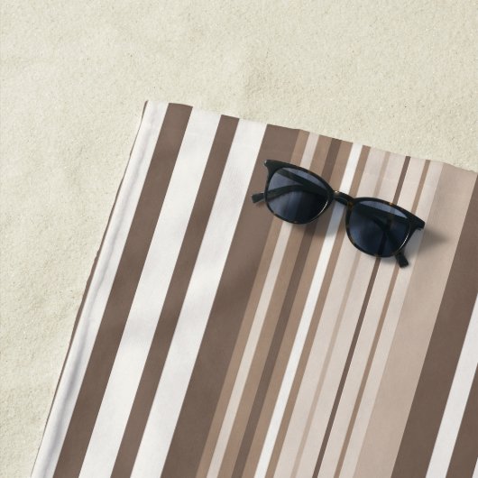 Neutrales erdige Streifenmuster-Design Strandtuch (Beispiel)