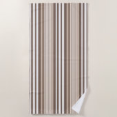 Neutrales erdige Streifenmuster-Design Strandtuch (Vorderseite)