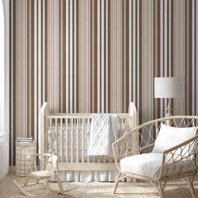 Neutrales erdige Streifenmuster-Design  Tapete (Kinder)
