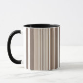 Neutrales erdige Streifenmuster-Design Tasse (Links)