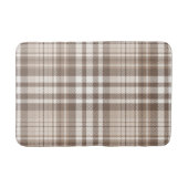 Neutrales Erdtön Plaid Tartan Design  Badematte (Vorderseite)