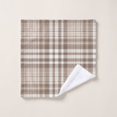 Neutrales Erdtön Plaid Tartan Design  Badhandtuch Set (Waschlappen)