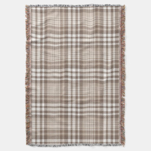 Neutrales Erdtön Plaid Tartan Design  Decke