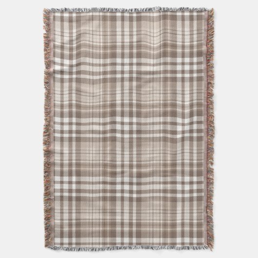 Neutrales Erdtön Plaid Tartan Design Decke (Vorderseite Vertikal)