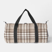 Neutrales Erdtön Plaid Tartan Design  Duffle Bag (Vorderseite)