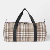 Neutrales Erdtön Plaid Tartan Design  Duffle Bag (Rückseite)