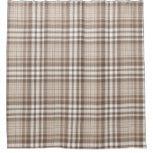 Neutrales Erdtön Plaid Tartan Design Duschvorhang (Vorderseite)