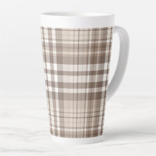 Neutrales Erdtön Plaid Tartan Design  Milchtasse