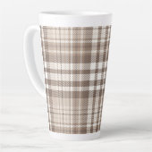 Neutrales Erdtön Plaid Tartan Design Milchtasse (Linke Ecke)