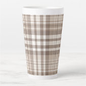 Neutrales Erdtön Plaid Tartan Design Milchtasse (Vorderseite)