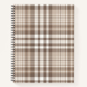 Neutrales Erdtön Plaid Tartan Design  Notizblock