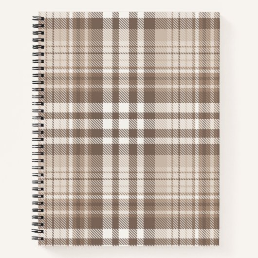 Neutrales Erdtön Plaid Tartan Design Notizblock (Vorderseite)
