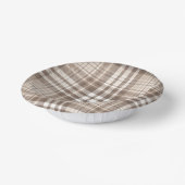Neutrales Erdtön Plaid Tartan Design Pappteller (Gewinkelt)