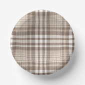 Neutrales Erdtön Plaid Tartan Design Pappteller (Vorderseite)