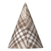 Neutrales Erdtön Plaid Tartan Design Partyhütchen (Rückseite)