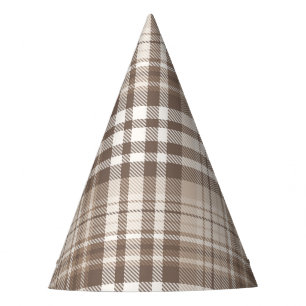 Neutrales Erdtön Plaid Tartan Design  Partyhütchen