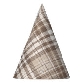 Neutrales Erdtön Plaid Tartan Design Partyhütchen (Links)