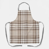 Neutrales Erdtön Plaid Tartan Design Schürze (Vorderseite)