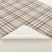 Neutrales Erdtön Plaid Tartan Design  Sherpadecke (3/4)