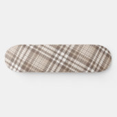 Neutrales Erdtön Plaid Tartan Design Skateboard (Horizontal)