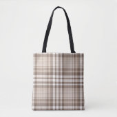 Neutrales Erdtön Plaid Tartan Design Tasche (Vorderseite)