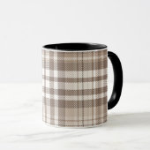 Neutrales Erdtön Plaid Tartan Design Tasse (VorderseiteRechts)