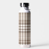 Neutrales Erdtön Plaid Tartan Design Trinkflasche (Links)
