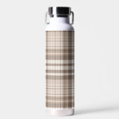 Neutrales Erdtön Plaid Tartan Design Trinkflasche (Vorne)