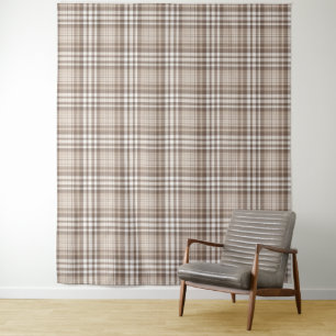 Neutrales Erdtön Plaid Tartan Design Wandteppich
