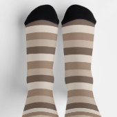 Neutrales Erdtöne Streifen Muster Design Socken (Oben)