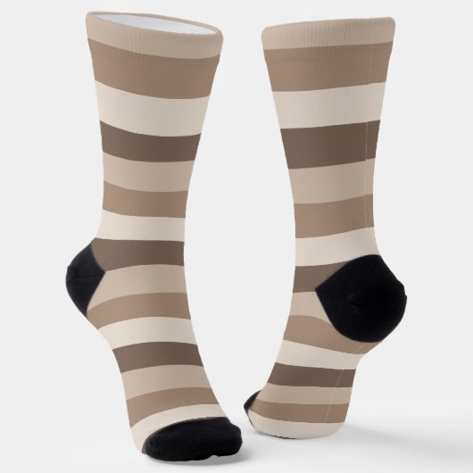 Neutrales Erdtöne Streifen Muster Design Socken (Gewinkelt)