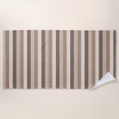 Neutrales Erdtöne Streifen Muster Design Strandtuch (Vorderseite)