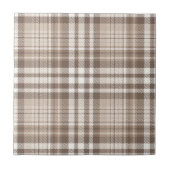Neutrales Erdtöniges Karo-Tartan-Design Fliese (Vorderseite)