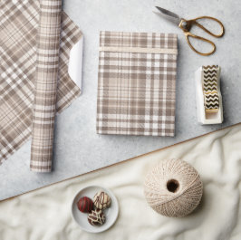Neutrales Erdtöniges Karo-Tartan-Design  Geschenkpapier