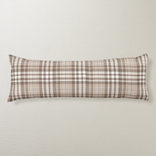 Neutrales Erdtöniges Karo-Tartan-Design  Seitenschläferkissen