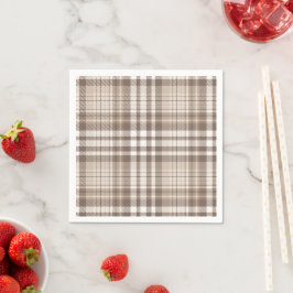 Neutrales Erdtöniges Karo-Tartan-Design  Serviette