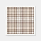 Neutrales Erdtöniges Karo-Tartan-Design Serviette (Vorderseite)