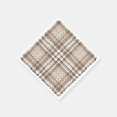 Neutrales Erdtöniges Karo-Tartan-Design Serviette (Ecke)