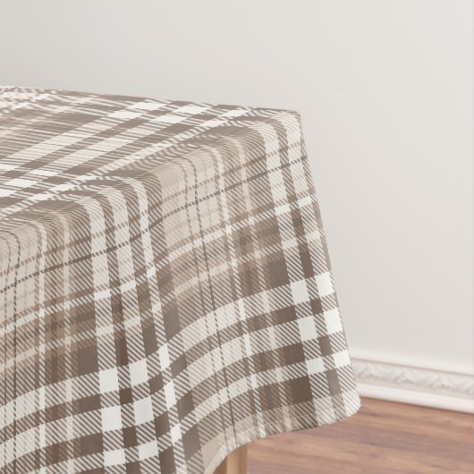 Neutrales Erdtöniges Karo-Tartan-Design Tischdecke (Beispiel)