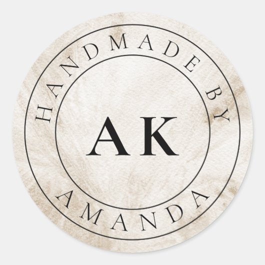 Neutrales Etsy / Handmade Shop Danke Sticker (Vorderseite)