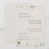 Neutrales Foliage Taupe-Brautparty Einladung (Vorne/Hinten)