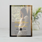 Neutrales Foto Babydusche Gold Folieneinladung (Stehend vorne)