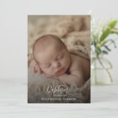 Neutrales Foto der Taufe Einladung (Stehend Vorderseite)